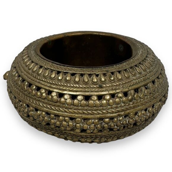 Antique 1900s North African Traditional Metal Crafted Bowl Tray Dish Hand Made - Picture 1 of 11